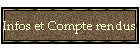 Infos et Compte rendus